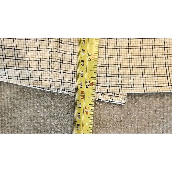 Roundtree & Yorke Longsleeve Shirt Mens 3XT Tall Gold Label Non Iron Beige Plaid - Picture 10 of 12
